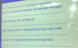 Bài tập ghép từ tiếng Việt thành câu hoàn chỉnh gây bão MXH, nhiều sinh viên đại học rối não