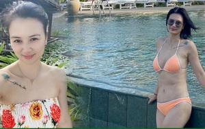 Hoa khôi bóng chuyền Kim Huệ U40: 3 lần diện bikini khiến fan... nổi sóng