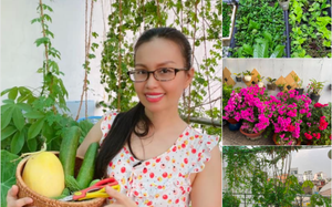 Nhà đẹp của sao: Cẩm Ly "ở ẩn" hóa nông dân thu hoạch rau trái xanh mướt trên sân thượng