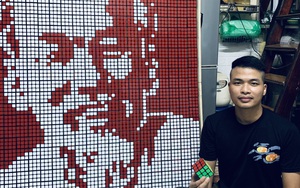 Chàng shipper Hà Nội có tài ghép hàng trăm khối rubik tạo thành tranh siêu đẹp