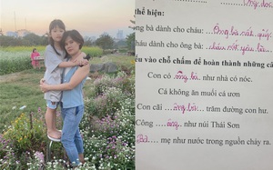 Đề bài yêu cầu điền &quot;Con có... như nhà có nóc&quot;, bé gái lớp 2 ghi luôn 2 từ khiến ai cũng bật cười