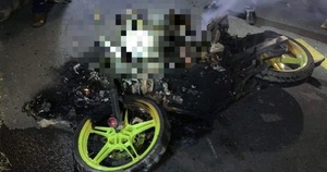 Phát hiện nam thanh niên chết cháy bên xe máy