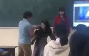 Clip nữ giáo viên bị đẩy ra khỏi lớp học trước mặt học sinh và đồng nghiệp gây xôn xao