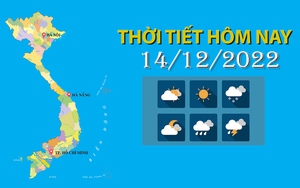 Thời tiết hôm nay 14/12/2022: Bắc Bộ, Bắc Trung Bộ trời rét