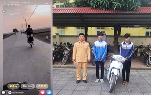 Hai thiếu niên ở huyện Mê Linh &quot;bốc đầu&quot; xe máy khoe trên mạng xã hội bị xử phạt