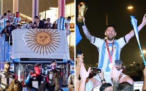 Chùm ảnh: Argentina “mở tiệc” ăn mừng ngay trên xe buýt