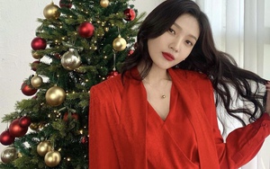 Mỹ nhân Hàn Quốc diện đồ đỏ chơi Noel 