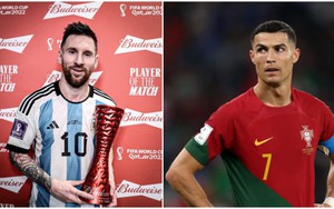 Điểm số của Messi và Ronaldo ở World Cup 2022: Người cao chót vót, kẻ thấp khó tin