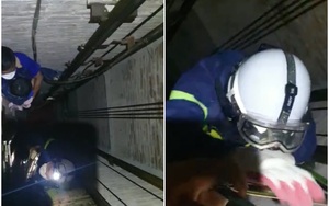 20 phút nghẹt thở giải cứu người mắc kẹt trong thang máy ở Hà Nội
