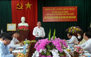 Chủ tịch Hội Nông dân Việt Nam Lương Quốc Đoàn làm việc tại Hà Nam