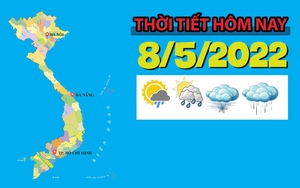 Thời tiết hôm nay 8/5/2022: Bắc Bộ, Bắc Trung Bộ có mưa rào và dông