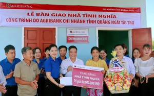 Agribank Quảng Ngãi trao nhà tình nghĩa cho gia đình có hoàn cảnh khó khăn