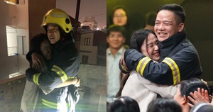 Xúc động giây phút hội ngộ giữa cô gái trẻ và người lính cứu hỏa đã cứu mình