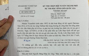 Đề thi chọn 20 học sinh giỏi Văn lớp 12 của Hà Nội được nhận xét rất hay