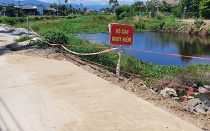 Khánh Hòa: Dự án kênh thoát lũ ở Diên Khánh xuất hiện sạt lở đất, đường