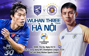 Nhận định Wuhan Three Towns vs Hà Nội FC (19h00 ngày 24/10): Liệu có bất ngờ?