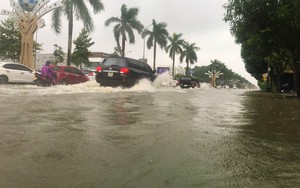 Nghệ An: Mưa xối xả nhiều giờ liền, thành phố Vinh ngập nặng