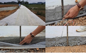 Đường bê tông không đúng thiết kế ở Lương Sơn (Hòa Bình): Sẽ không nghiệm thu nếu không đảm bảo chất lượng