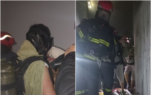 Cháy quán massage ở Hà Nội: Cảnh sát đeo mặt nạ, bình dưỡng khí cho người dân rồi cứu ra ngoài