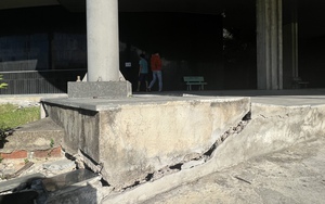 Hiện trường sụt lún, xuất hiện vết nứt tại tòa nhà khoa học 195 tỷ đồng của Bình Định