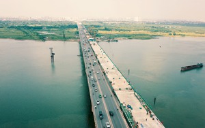 Cầu Vĩnh Tuy 2 hoàn thành khối hợp long cuối cùng, sẽ hoàn thành toàn bộ cầu trước ngày 2/9 