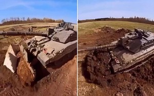 "Xe tăng đặc biệt" Mỹ phá hủy hàng rào phòng thủ "răng rồng" Nga