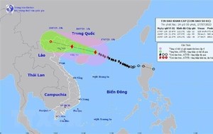 Bão số 1 gió giật cấp 15, cách Móng Cái khoảng 480km