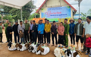 Đắk Lắk: Công an huyện Ea H'leo tặng dê cho những người vượt biên trái phép hồi hương 