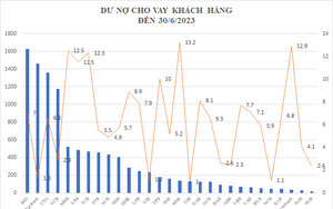 TOP 10 ngân hàng cho vay nhiều nửa đầu năm, hé lộ 2 nhà băng có hạn mức tín dụng gần 24% năm 2023