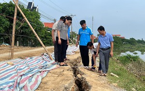 Thanh Hóa: Hàng nghìn người dân ở một xã của huyện Nga Sơn sống thấp thỏm bên bờ đê nứt toác