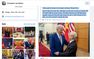 Tổng thống Mỹ Joe Biden đăng liên tiếp 4 bài trên mạng xã hội cảm ơn Việt Nam