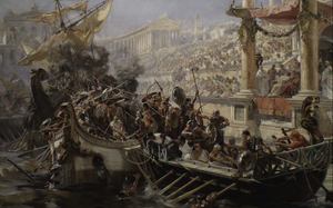 Rùng rợn trò chơi thủy chiến tàn bạo nhất thời La Mã cổ đại