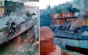 Lộ ảnh cho thấy tàu ngầm Nga 'nát bươm' vì vụ tấn công tên lửa của Ukraine