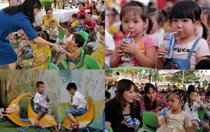 Quỹ sữa Vươn Cao Việt Nam và Vinamilk trao sữa đến trẻ em nhân dịp năm học mới