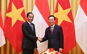 Hình ảnh Chủ tịch nước Võ Văn Thưởng chủ trì lễ đón Tổng thống Indonesia Joko Widodo thăm Việt Nam