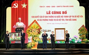 Chủ tịch Quốc hội Vương Đình Huệ: Xây dựng Việt Yên trở thành thị xã văn minh, giàu mạnh, đô thị mới thông minh