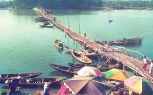 Ngắm cây cầu tre bắc qua sông Trà Bồng ở Quảng Ngãi, cầu chả còn chỉ còn ký ức