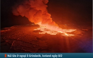 Hình ảnh báo chí 24h: Dung nham cao 80 m trong vụ phun trào núi lửa ở Iceland