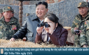 Hình ảnh báo chí 24h: Ông Kim Jong-un dẫn con gái 11 tuổi thị sát diễn tập trên không của quân đội Triều Tiên