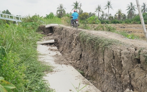 Các dòng sông khô cạn, sụt lún đất nghiêm trọng, tỉnh Cà Mau công bố khẩn cấp hạn hán cấp hai