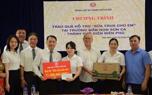 Đoàn Luật sự TP. Hà Nội hỗ trợ bữa ăn cho học sinh mầm non Điện Biên 