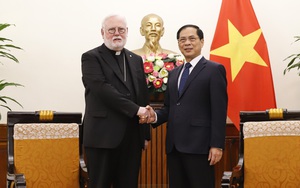 Hình ảnh Bộ trưởng Ngoại giao Bùi Thanh Sơn tiếp Bộ trưởng Ngoại giao Tòa thánh Vatican tại Hà Nội
