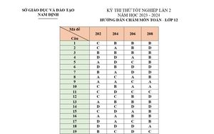 Đề thi thử tốt nghiệp THPT 2024 môn Toán của Sở GDĐT Nam Định lần 2 