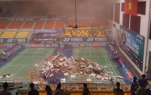Sập trần nhà thi đấu giải cầu lông Việt Nam mở rộng