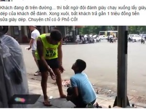 HN: Làm rõ 2 thanh niên đánh giày “chặt chém” du khách