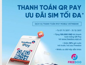 Thanh toán QR Pay nhận sim VinaPhone với nhiều ưu đãi hấp dẫn cùng VietinBank