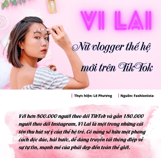 Vi Lai - nữ beauty vlogger thế hệ mới xinh đẹp trên TikTok
