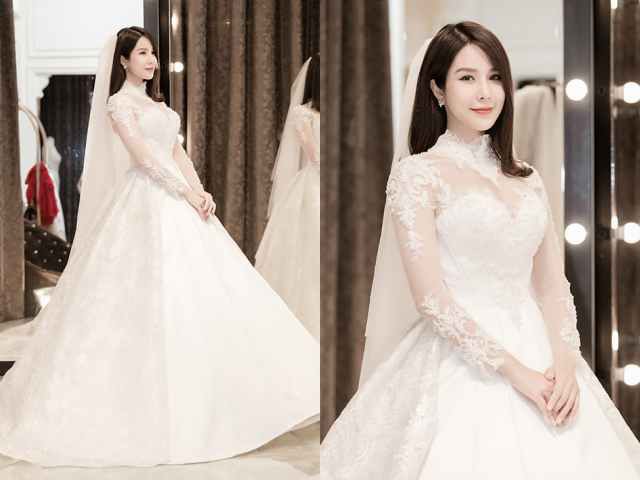 Chị dâu Diệp Lâm Anh diện 3 váy cưới đính Swarovski  Ngôi sao