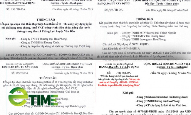 Nhóm doanh nghiệp dàn xếp đấu thầu ở huyện Vân Đồn - Ảnh 2. Nhóm doanh nghiệp dàn xếp đấu thầu ở huyện Vân Đồn - Ảnh 2.