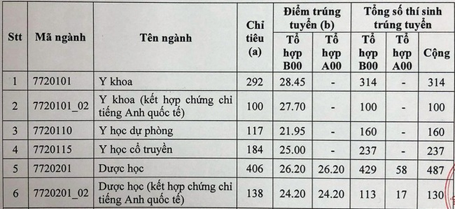 Điểm chuẩn cao nhất của Đại học Y Dược TP.HCM là 28,45 - Ảnh 1.